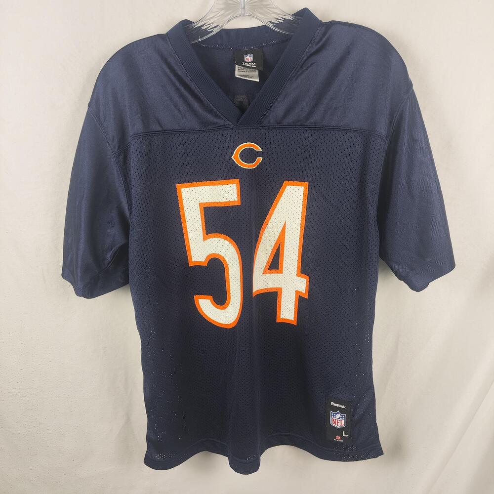 Chicago Bears Jersey Youth Boys Large Blue NFL Football Urlacher 54 Reebok